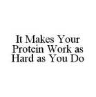 IT MAKES YOUR PROTEIN WORK AS HARD AS YOU DO