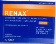 RENAX ADVANCED THERAPEUTIC RENAL SPECIFIC VITAMIN/MINERAL SUPPLEMENT