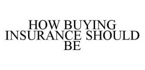 HOW BUYING INSURANCE SHOULD BE