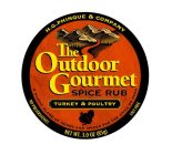 THE OUTDOOR GOURMET SPICE RUB TURKEY & POULTRY H.G PHINQUE & COMPANY A RUSTIC BLEND OF HERBS AND SPICES FOR THE GRILL OR OVEN NO PRESERVATIVES NET WT.  3.0 OZ (85G) SALT FREE