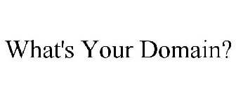 WHAT'S YOUR DOMAIN?