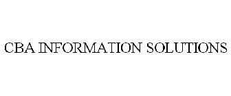 CBA INFORMATION SOLUTIONS