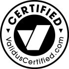 V CERTIFIED VALIDUSCERTIFIED.COM