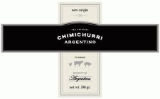 NEW ORIGIN THE ORIGINAL CHIMICHURRI ARGENTINO TO SEASON PRODUCT OF ARGENTINA