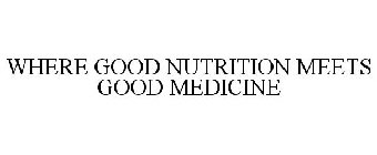 WHERE GOOD NUTRITION MEETS GOOD MEDICINE