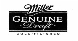 MILLER GENUINE DRAFT COLD · FILTERED