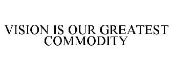 VISION IS OUR GREATEST COMMODITY