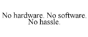 NO HARDWARE. NO SOFTWARE. NO HASSLE.