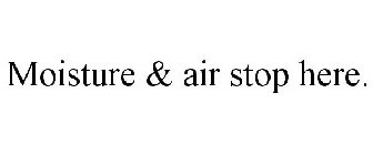 MOISTURE & AIR STOP HERE.