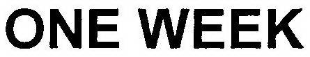 ONE WEEK