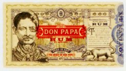 DON PAPA RUM BHRC BLEEDING HEART RUM COMPANY SMALL BATCH RUM MT. KANLAON AGED IN OAK DISTILLED BY BLEEDINGHEART RUM CO THE SPIRIT OF DON PAPA LIVE ON IN US ALL AUTHENTICATION 40% ALC/VOL 70CL PHILIPPI