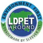 LDPET AROUND ENVIRONMENT FIRST A TRADEMARK BY SLEEVER INT.