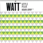 WATT TM APPLE PEAR NATURAL ENERGY + MINERAL WATER