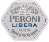 QUALITÀ SUPERIORE DAL 1846 BIRRA PERONI ROMA LIBERA ITALIA 0.0% ITALIANA