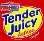 TENDER JUICY HOTDOG SAN MIGUEL PUREFOODS ORIGINAL ARTIFICIALLY COLORED