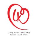 LK LOVE AND KINDNESS SPREAD IT GIVE IT LIVE IT