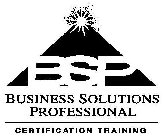 BSP BUSINESS SOLUTIONS PROFESSIONAL CERTIFICATION TRAINING