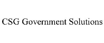 CSG GOVERNMENT SOLUTIONS