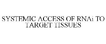 SYSTEMIC ACCESS OF RNAI TO TARGET TISSUES