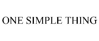 ONE SIMPLE THING