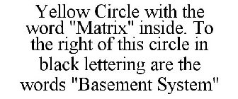 YELLOW CIRCLE WITH THE WORD 