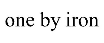 ONE BY IRON