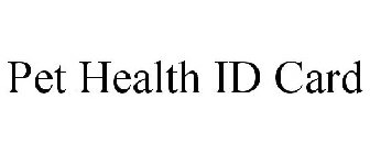 PET HEALTH ID CARD