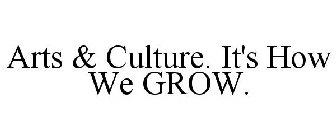 ARTS & CULTURE. IT'S HOW WE GROW.