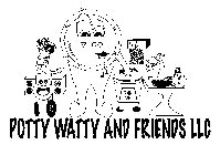 POTTY WATTY AND FRIENDS LLC 1 2 3 4 5 6 7 8 9 10 11 12 12:00 POTTY WATTY TRASH CAN HOT COLD SUDSY SOAP