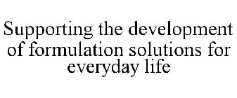 SUPPORTING THE DEVELOPMENT OF FORMULATION SOLUTIONS FOR EVERYDAY LIFE