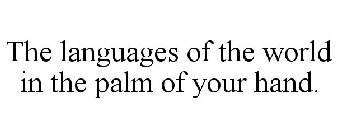 THE LANGUAGES OF THE WORLD IN THE PALM OF YOUR HAND.