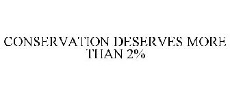 CONSERVATION DESERVES MORE THAN 2%