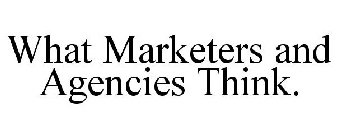 WHAT MARKETERS AND AGENCIES THINK.