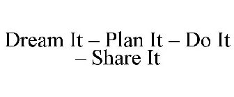 DREAM IT . PLAN IT . DO IT . SHARE IT