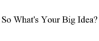 SO WHAT'S YOUR BIG IDEA?