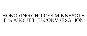 HONORING CHOICES MINNESOTA IT'S ABOUT THE CONVERSATION