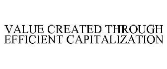 VALUE CREATED THROUGH EFFICIENT CAPITALIZATION