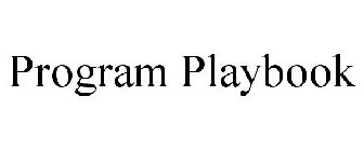 PROGRAM PLAYBOOK