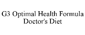 G3 OPTIMAL HEALTH FORMULA DOCTOR'S DIET