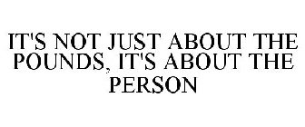 IT'S NOT JUST ABOUT THE POUNDS. IT'S ABOUT THE PERSON.