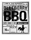 CHEF & THE FARMER PROGRESSIVE EATERY EST. 05 BLUEBERRY BBQ NORTH CAROLINA'S FINEST HANDCRAFTED FINISHING SAUCE 16 OZ BATCH NO. __