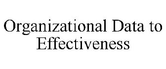 ORGANIZATIONAL DATA TO EFFECTIVENESS