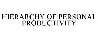 HIERARCHY OF PERSONAL PRODUCTIVITY
