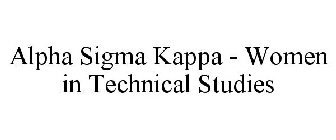 ALPHA SIGMA KAPPA - WOMEN IN TECHNICAL STUDIES