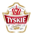 THE ORIGINAL RECIPE TYSKIE BROWARY KSIAZECE A.D. 1629 MADE IN POLAND TYSKIE 1629 TYSKIE GRONIE LONDON 2002 TYSKIE BROWARY KSIAZECE GRAND PRIX 2005 MUNCHEN THE BREWING INDUSTRY INTERNATIONAL AWARDS PRE