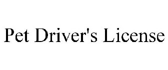 PET DRIVER'S LICENSE