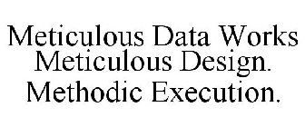 METICULOUS DATA WORKS METICULOUS DESIGN. METHODIC EXECUTION.