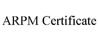 ARPM CERTIFICATE
