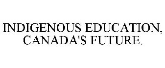 INDIGENOUS EDUCATION, CANADA'S FUTURE.