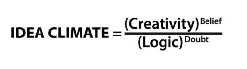 IDEA CLIMATE = (CREATIVITY) BELIEF / (LOGIC) DOUBT